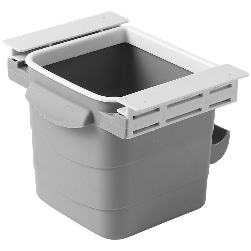 Self-adhesive Trash Can Hidden Retractable Office Desk Adhesive Dustbin Trash Can Garbage Folding Office Home Kitchen Trash Can