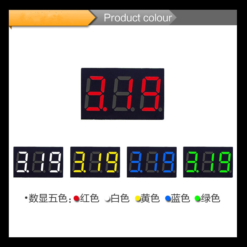 Diy rød blå digital led mini display modul  dc2.5v-32v dc0-100v voltmeter spænding tester panel meter gauge til motorcykel bil