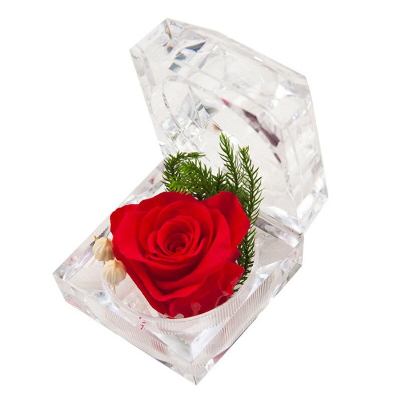 Eeuwige Rose Ring Box Valentijnsdag Romantische Eeuwige Leven Bloem Moeder Dag Aanwezig