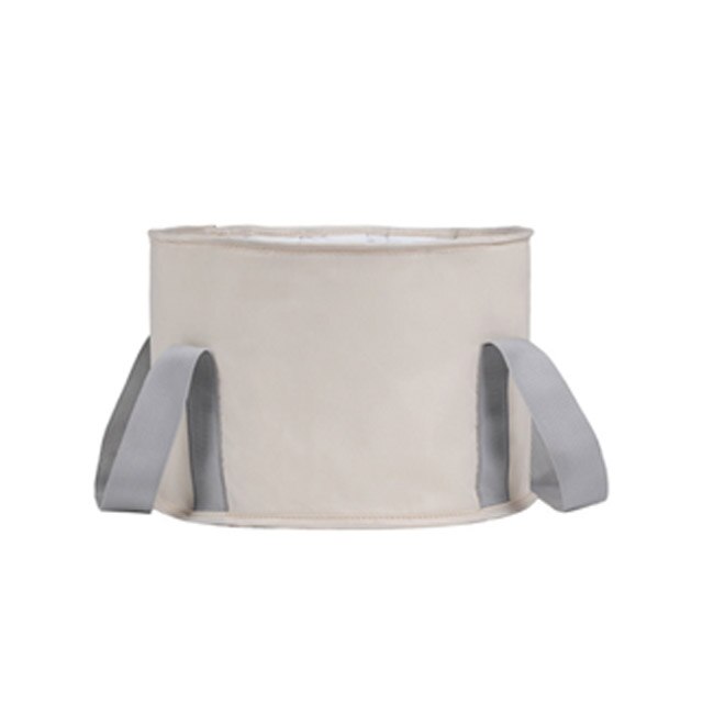 Foldable Basin Travel Camping Washbasin Bucket Fishing Folding Basin Foot Bath Sink Foot soak Bag Multifunctional Bucket: Beige
