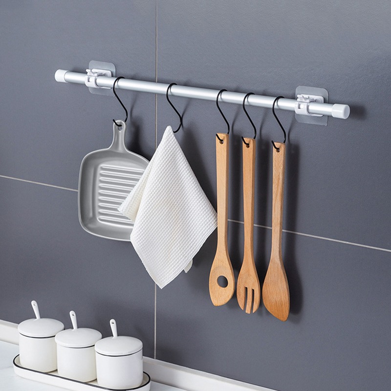 Clip de barra colgante para Cortina de ducha, gancho adhesivo para cortina de pared, ganchos para cortinas, 2 uds.
