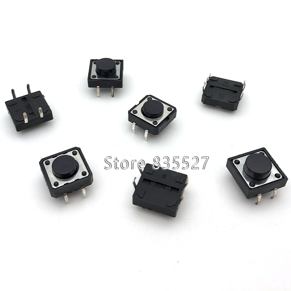 25 kinds choice , Light touch switch pack small key switch micro switch pack Push Button 6x6 12*12 2.5 3.5 4.3 side SMD DIP: 12x12x5 DIP 10pcs
