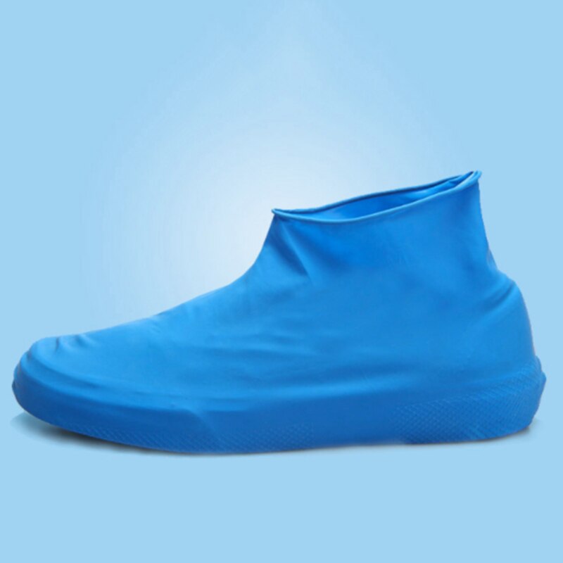 Silikon Überschuhe Einweg Wasserdichte Schuh Abdeckung Regen Männer Schuhe Abdeckungen Regen Stiefel Nicht-Unterhose Waschbar unisex: Blau kurz / S