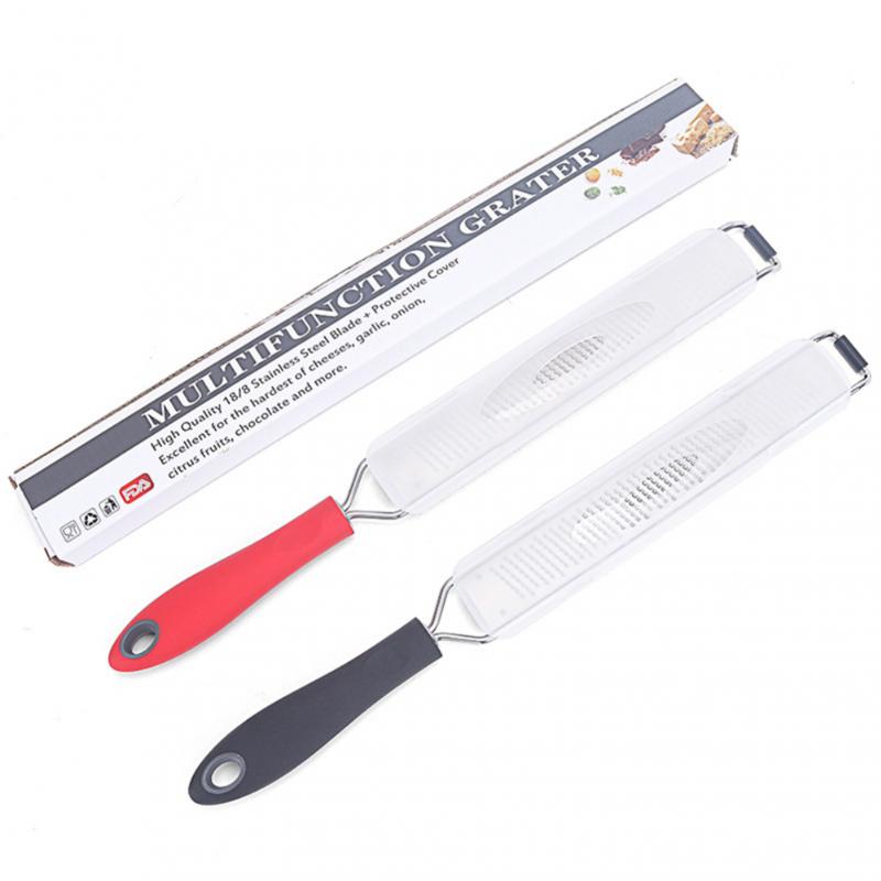 Cortador de queso de acero inoxidable alargado, rallador de verduras multifunción, ralladores de queso de Chocolate antideslizantes con cubierta protectora