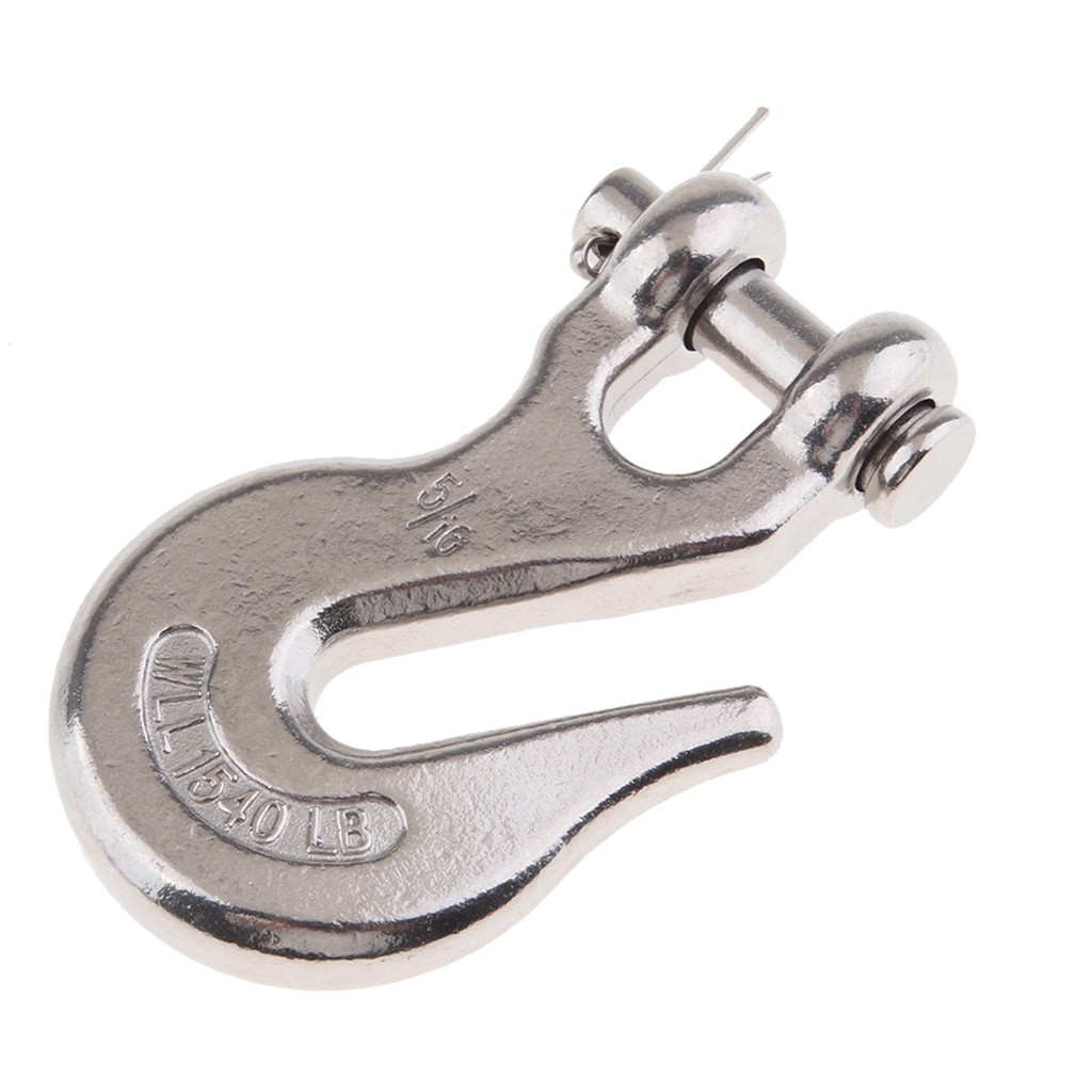5/16 Inch 316 Rvs Clevis Grab Lier Touw Haak Snelle Verbindingen met Ketting voor lifting trailer boten UTV/ ATV hoist