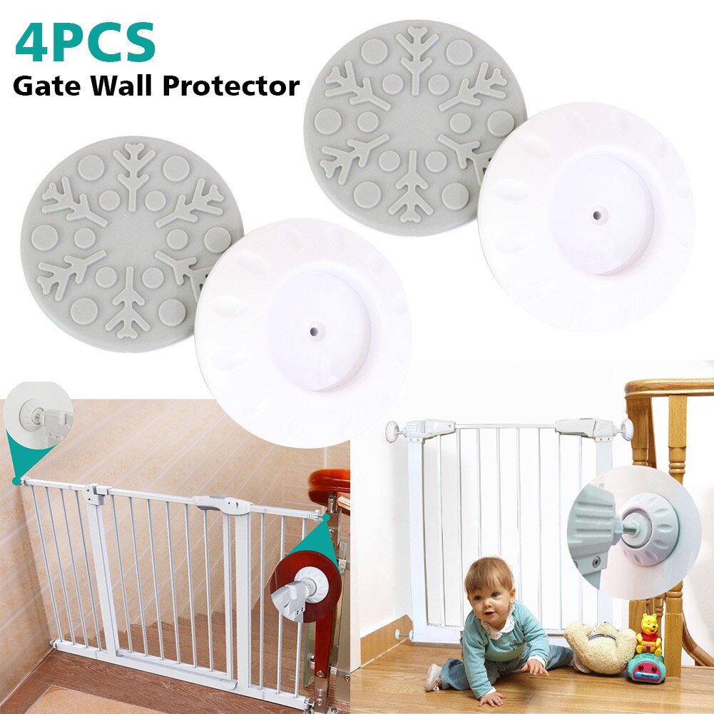 4pcs Safety Saver Baseboard Guard Bumpers Pressure Mounted Accessories Pet Dog Cup Stairs Doorway Baby Gate Wall Protector Home