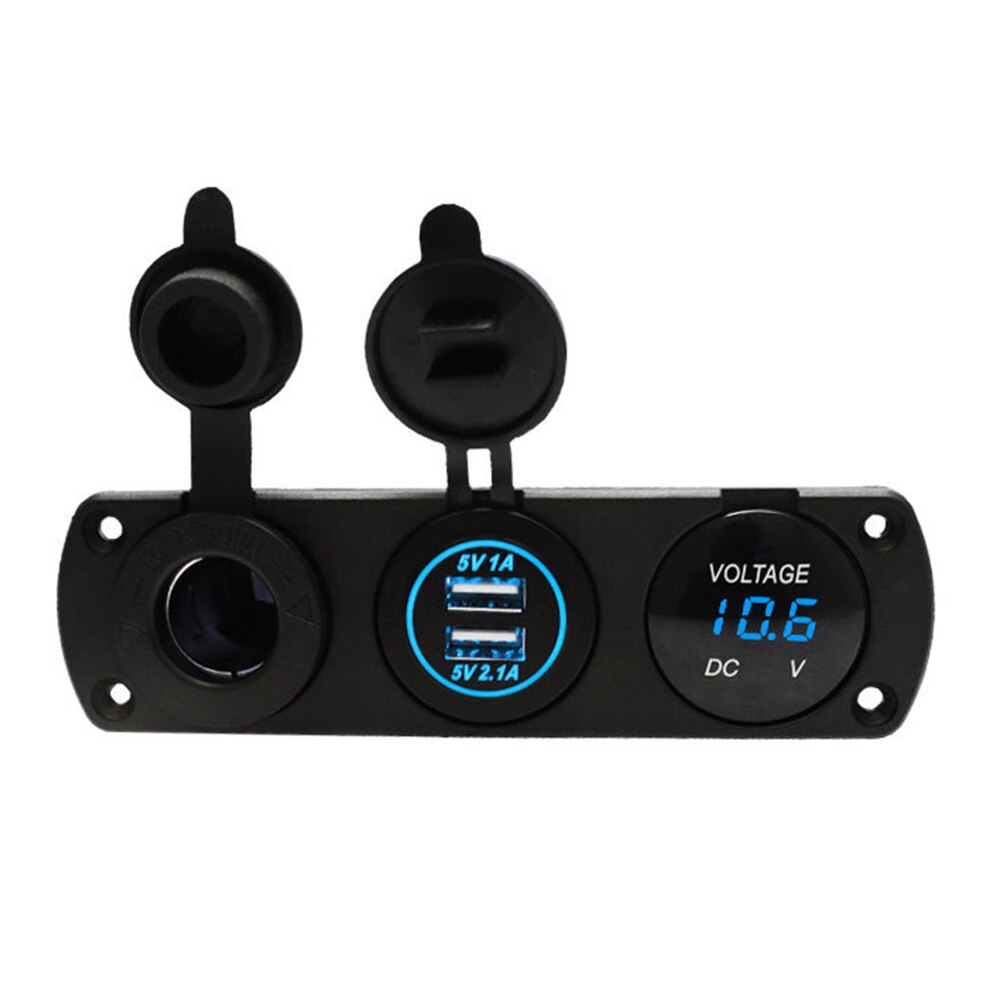 12-24V Dual Usb Lader Sigarettenaansteker Voltmeter Auto Usb Socket Voor Mariene Auto Panel Boot Trailer Camper multifunctionele