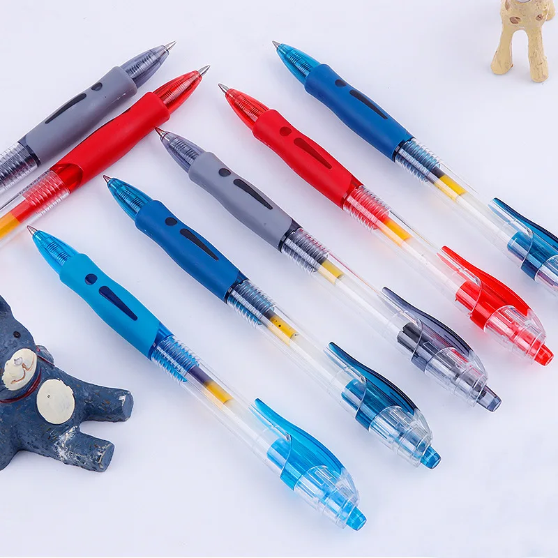 Juego de plumas de Gel retráctiles de 0,5mm, bolígrafo de tinta negra/azul, escritura, firma de negocios para oficina, suministros escolares para niños, papelería, 12 Uds.