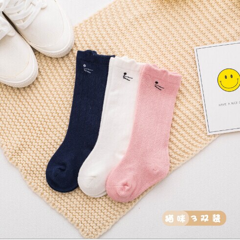 2020 primavera e in autunno pettinato calzini del bambino del cotone 0-1-3-anno-vecchio bambino anti-slittata tubo stereoscopico bambini del fumetto calzini 3 coppie