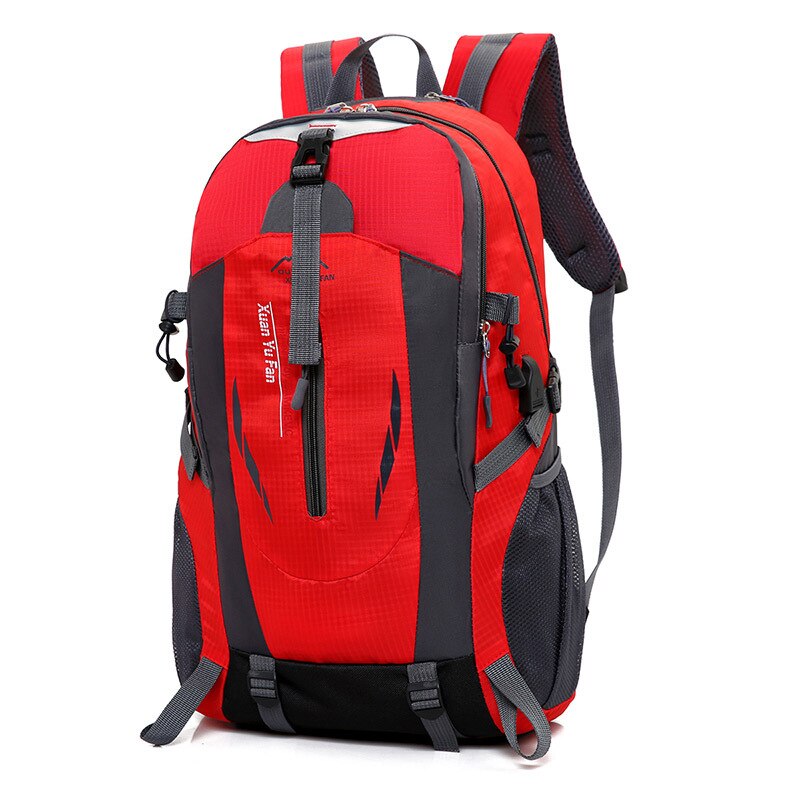 35L Waterproof Backpack Hiking Bag Cycling Climbing Backpacks Travel Outdoor Bags Men Women USB Charge Anti Theft Sports Bag: Red