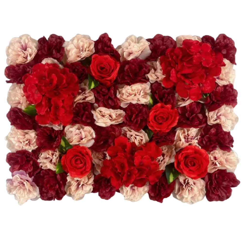 Handgemaakte Kunstbloemen Wandpanelen Realistisch 60x40cm Rozen Bruiloft Achtergrond Romantisch Duurzaam Zijden Rozen Bloemenwand: Blauw