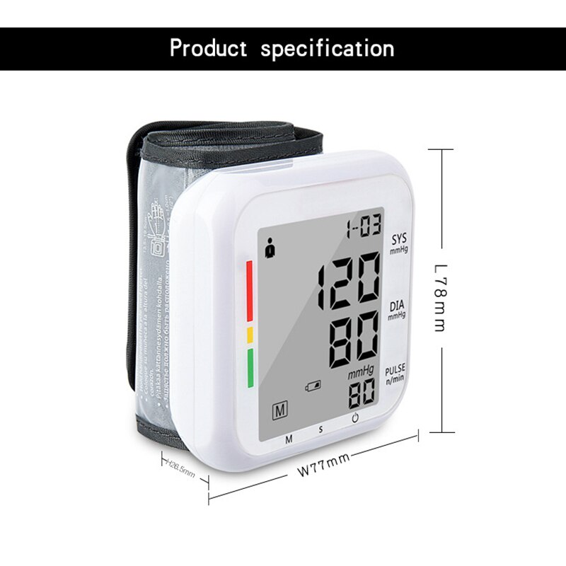 Usb Oplaadbare Bloeddrukmeter Engels Voice Automatische Elektrische Pr Tonometer Digitale Lcd-scherm Bloeddrukmeter