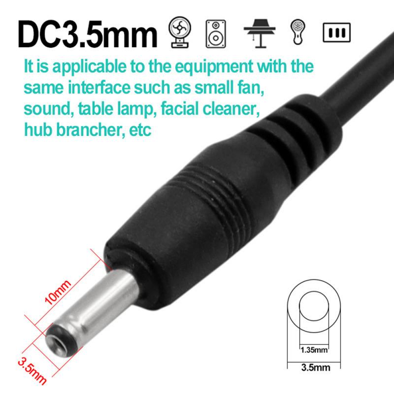 1Pcs Usb Naar Dc 3.5*1.35Mm Ronde Gat Mini Speaker Oplaadkabel 5V Netsnoer 3.5mm Opladen Kabel Voor Usb Ventilator Usb Lamp