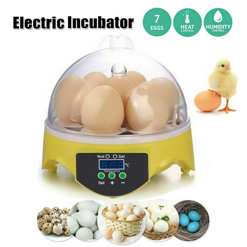 Mini Digital 7 Eggs Incubator Automatic Temperature Brooder Chicken Duck Bird Egg Hatcher 110 220V Farm Poultry Hatchery Machine