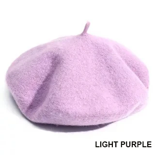 Kobiety Dziewczyny Beret Francuskie wełniane czapki Ciepła zimowa czapka Berety Vintage Berety w jednolitym kolorze Eleganckie damskie czapki zimowe Czapki: Lawenda