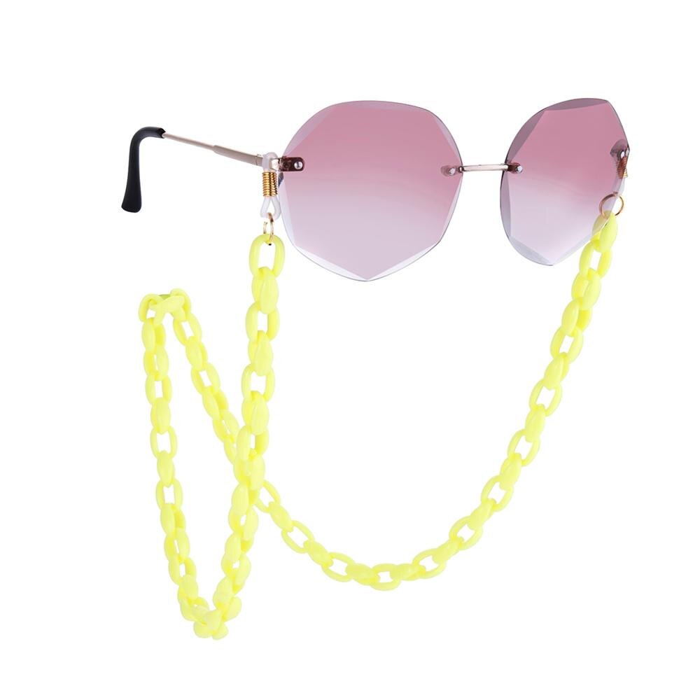 Teamer Mode Acryl Leesbril Ketting Voor Vrouwen Zonnebril Ketting Bandjes Cords Hals-Keten Lanyard Brillen Touw: 9 yellow-Gold