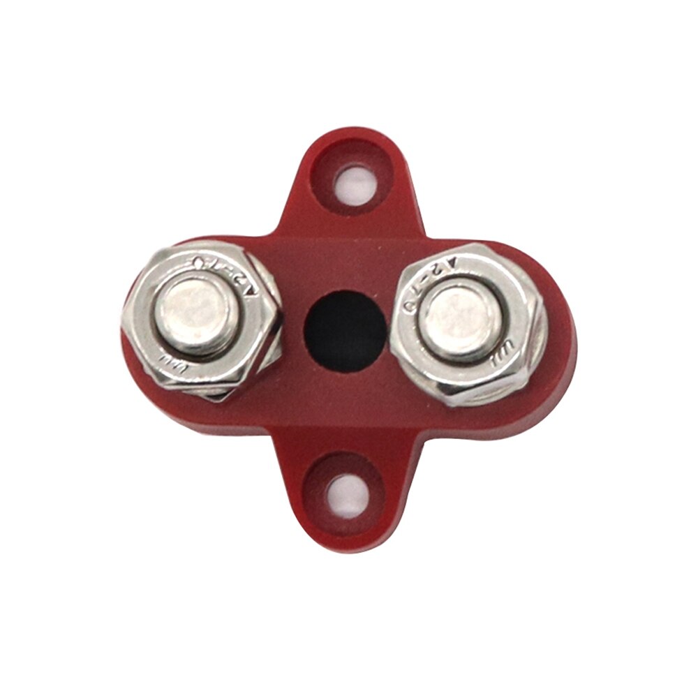 Positive Bus Bar Power Terminal Blocks DC 48V M8 (5/16") Dual Heavy-Duty Terminal Studs Power and Ground Junction Block