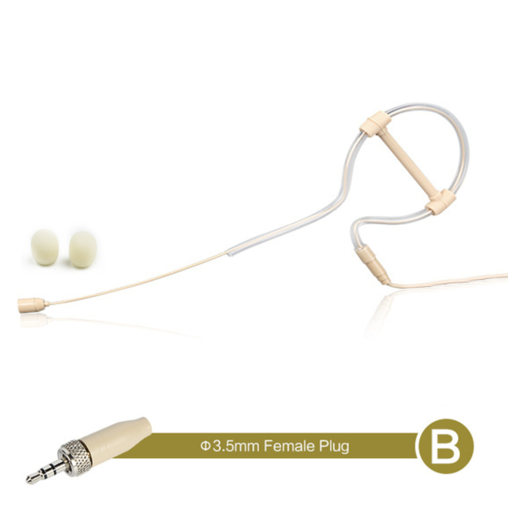 Beige enkele oorhaak Headsetmicrofoon Hoofdmicrofoon Handenvrije bediening 3,5 mm 3-pins 4-pins XLR-stekker met microfoonhoes: Licht Groen