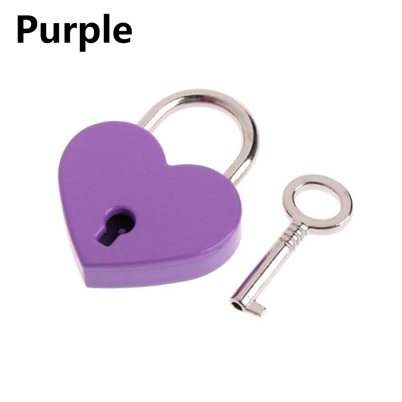 Mini candado con forma de corazón Vintage, candado, bolso con llavero, diario, Protector de joyería, Maleta, candado de equipaje, 1 ud.: 4
