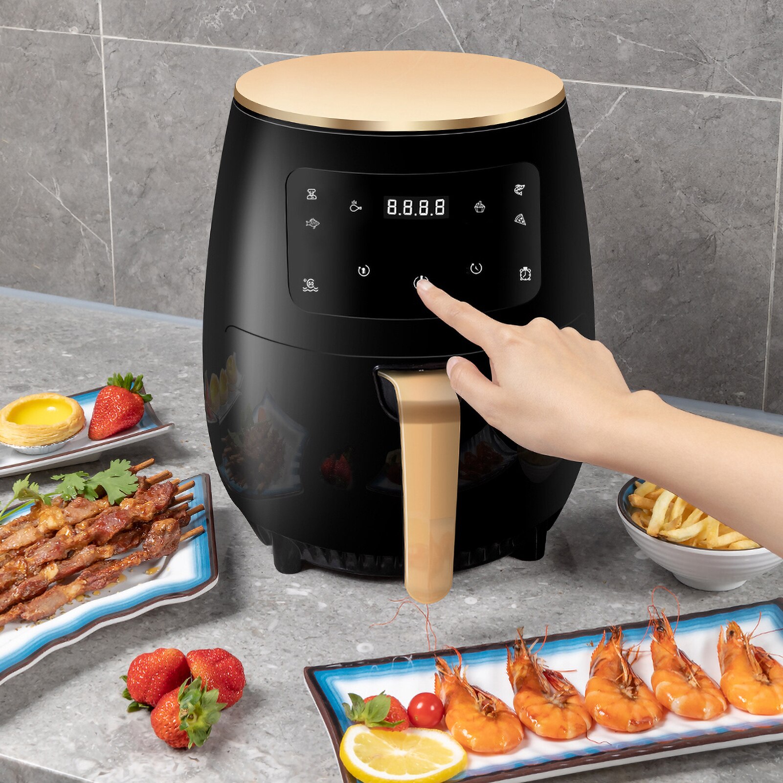 4.5L Air Fryer Intelligent Digital Screen Air Fryer Multi-functional Oil-Free Healthy Air Fryer Timing Temperature Resistant