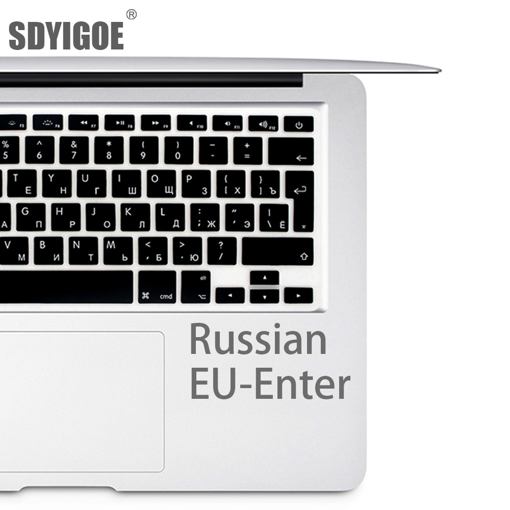 Russische Für apple macbook pro Laptop Tastatur abdeckung air 13 &quot;15pro A1466A1502A1398A1278EU-Enter Silikon Tastatur schutz film