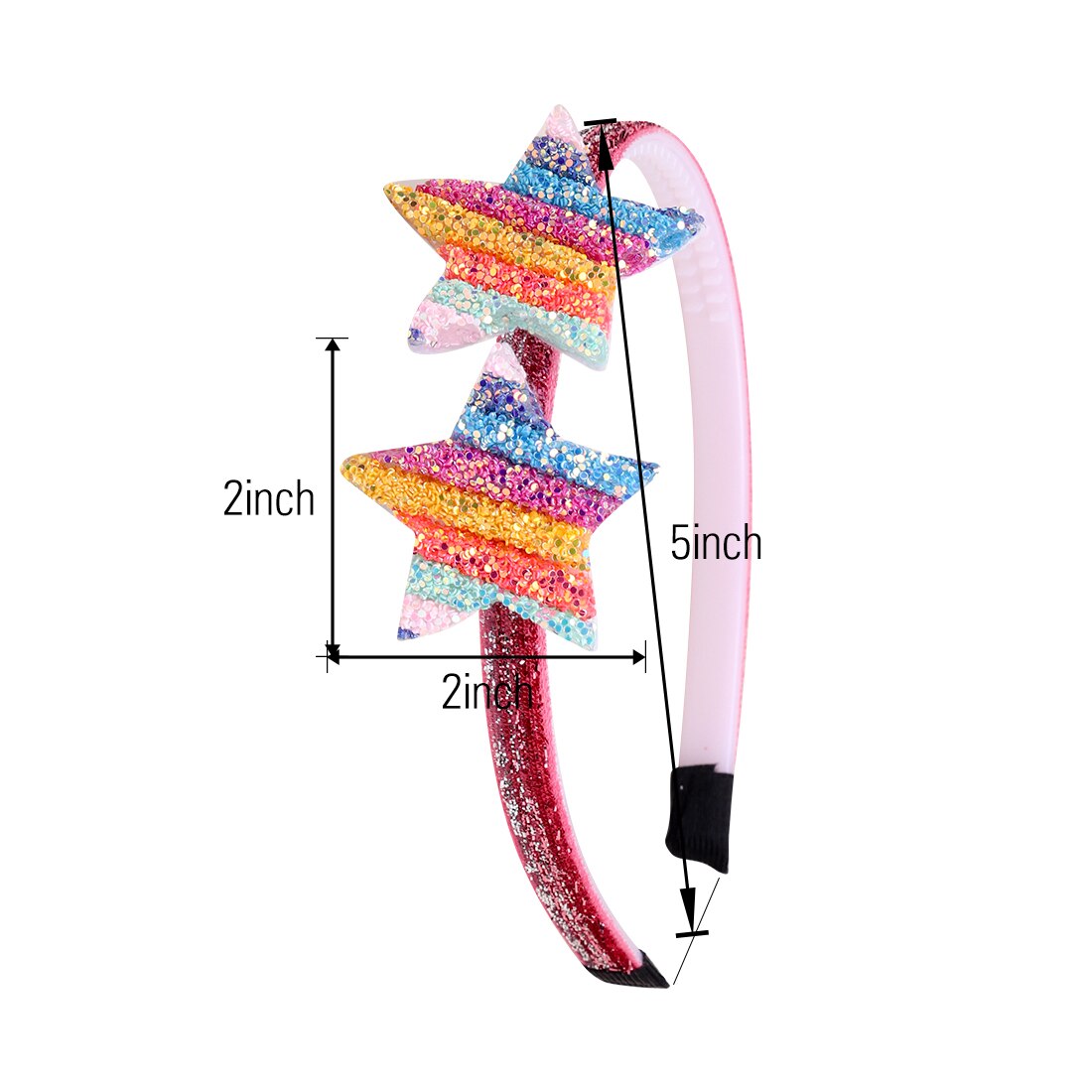 1 Pza niñas diademas de purpurina niños tierna diadema Color arcoíris flor forma de estrella y corazón brillante mujeres accesorios para el cabello