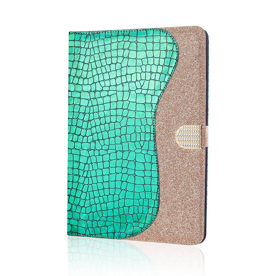 Para Samsung Galaxy Tab E T560 SM-T560 9,6 pulgadas fundas Bling Glitter Smart cuero soporte tabletas funda +: green