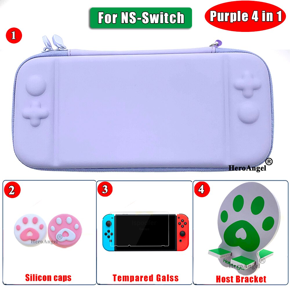 Bolsa de almacenamiento resistente al agua para Nintendo Switch, carcasa dura para consola de juegos NS, Estuche De Viaje, accesorios: SwitchPurple