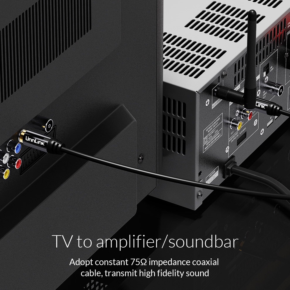 Unnlink HiFi 5.1 RCA to RCA Male SPDIF Coaxial Cable Stereo Audio Cable Cord 3m 5m Video Cable for TV Amplifier Speaker Soundbar