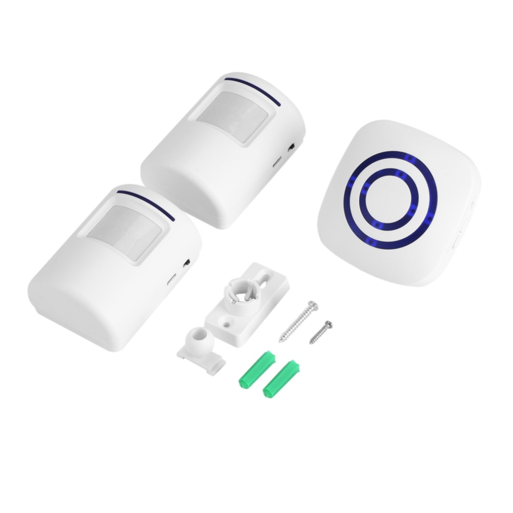 110v-240v trådløse dørklokker pir infrarød sensor bevægelsesdetektor indgang dørklokke alarm m/ modtager &amp; sender eu/us stik