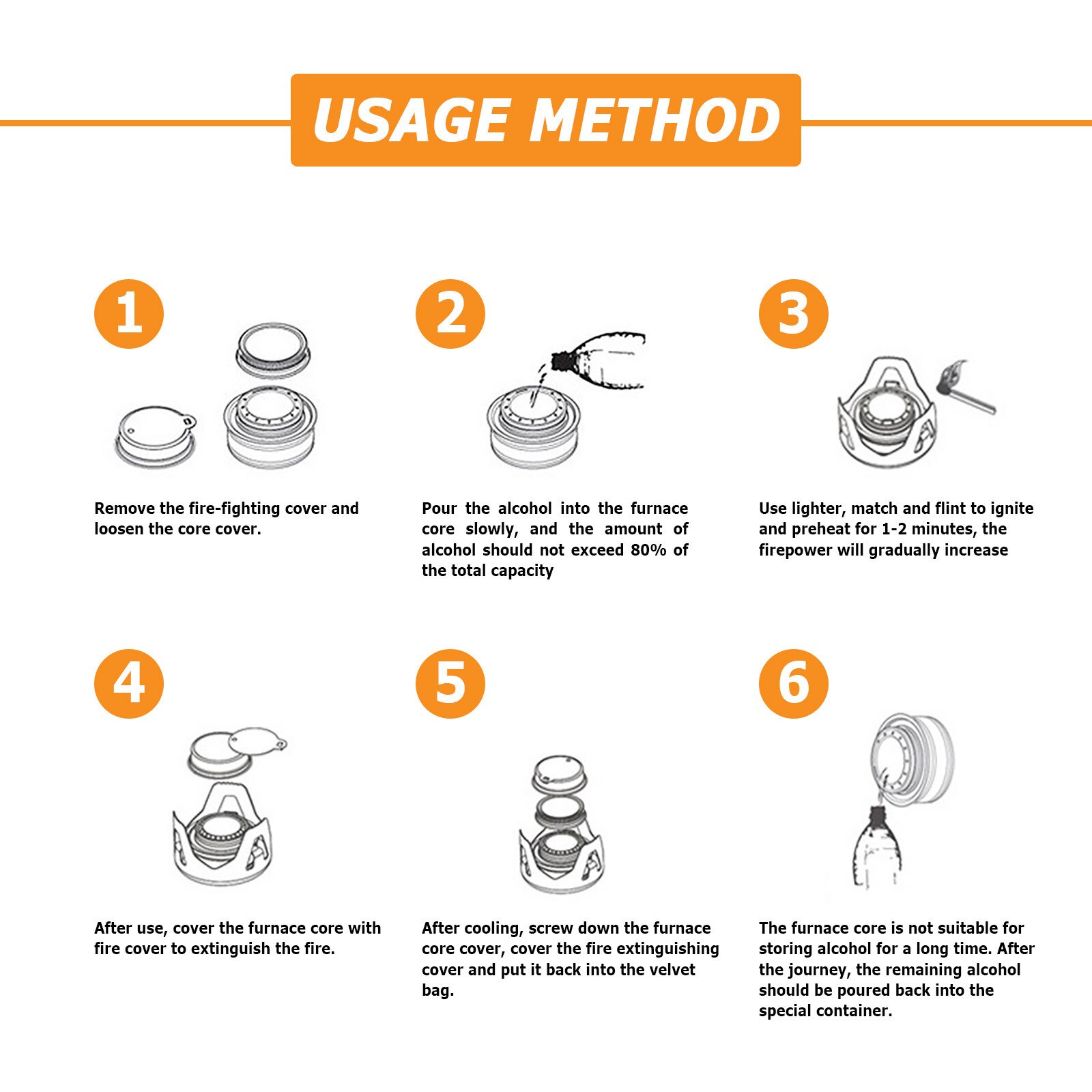 40# Mini Outdoor Portable Liquid Solid Alcohol Stove Field Stove Camping Vaporization Solid Alcohol Stove Stove Accessories