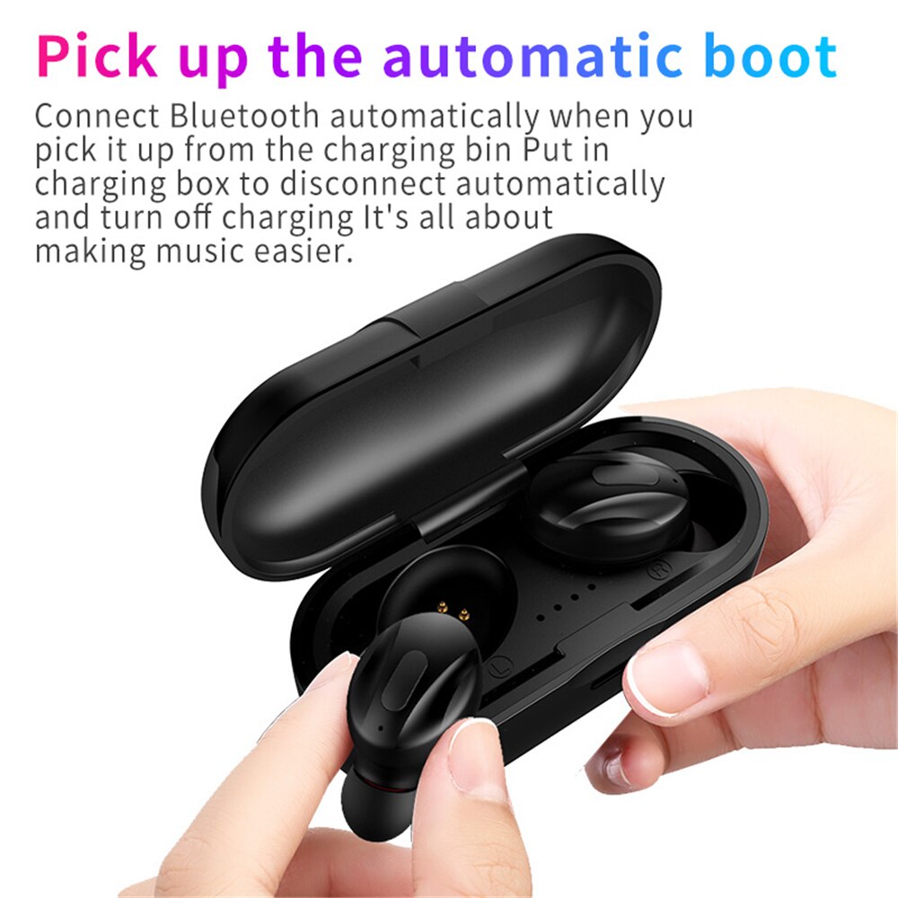 1Pc Bluetooth 5.0 Headset Draadloze Koptelefoon Oordopjes Stereo In-Ear Hoofdtelefoon Waterdichte Hoofdtelefoon Oortelefoon