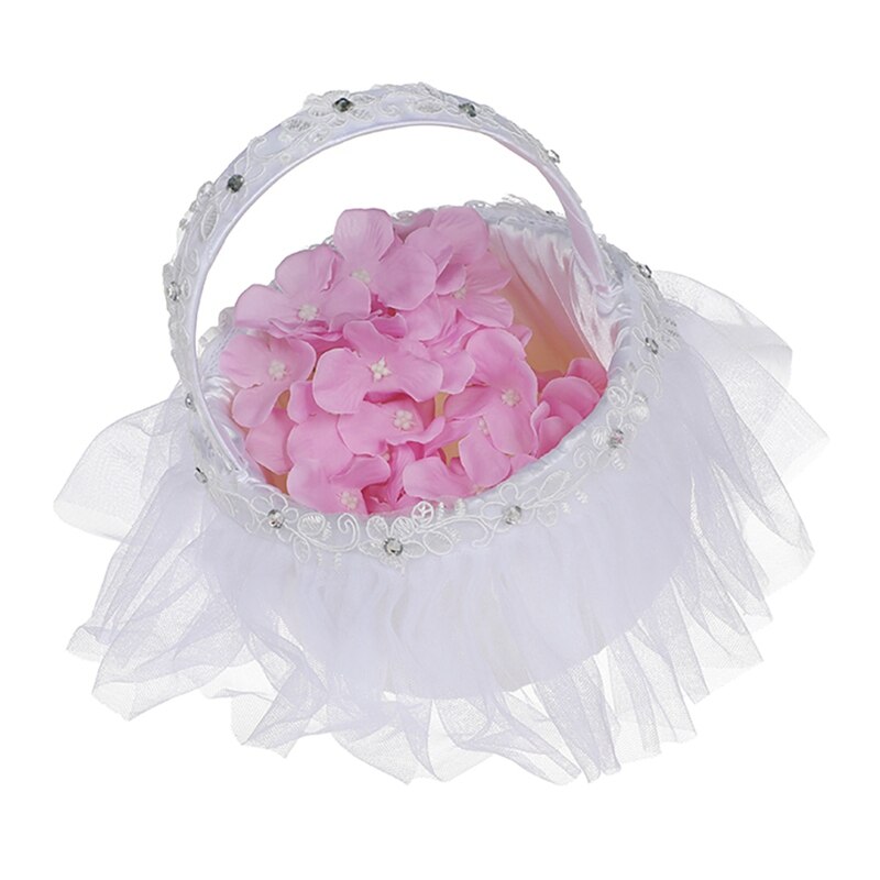 Suitable Wedding Flower Basket Flower Petal Basket Wedding Flower Basket Western Style Lace Wedding Supplies