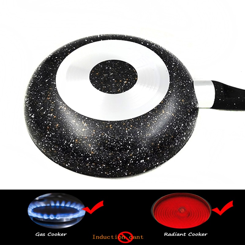 Master Star 20/24/28cm Frying Pan Set Black Granite Coating Teflon Sartenes Steak Egg Skillet Non-stick Gas Cooker