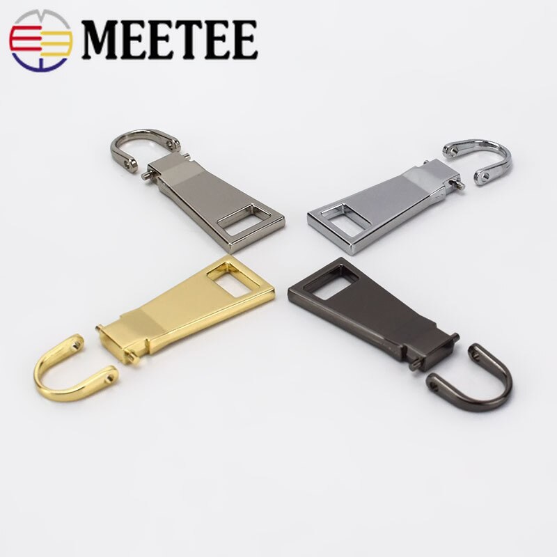 5Pcs Detachable Metal Pullers for 8# 10# 15# Zipper Sliders Head Zip Repair Kits Pulls Tab DIY Handmade Sewing Craft ZT109