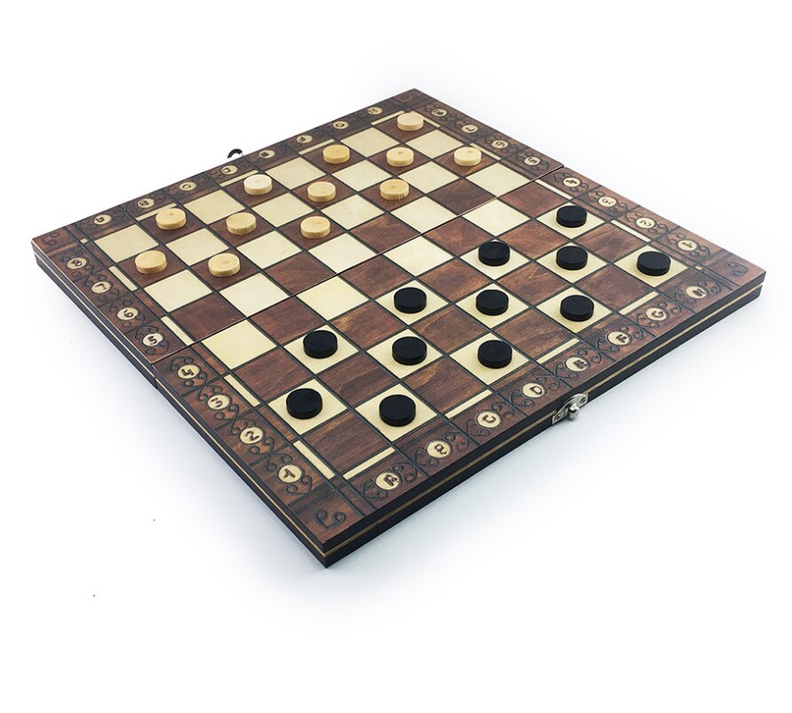 Super Magnetic Wooden Chess Backgammon Checkers 3 in 1 Chess Game Ancient Chess Travel Chess Set Wooden Chess Piece Chessboard