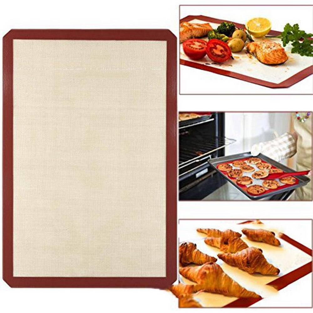 Non-stick matkvalitet silikon bakmatta bakplåt bakade bakverk säkerhetsverktyg rullande deg matta stor storlek 30 x 40cm kökstårta