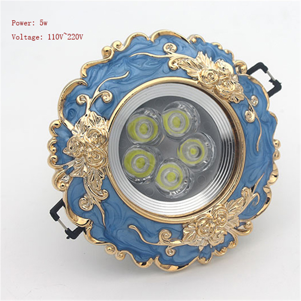 Art Deco Resin Blauw Goud Guirlande Led Downlighters Woonkamer Hal 5W 7W Loft Interieur Inbouw Plafonds Lamp 110V 220V Spanning