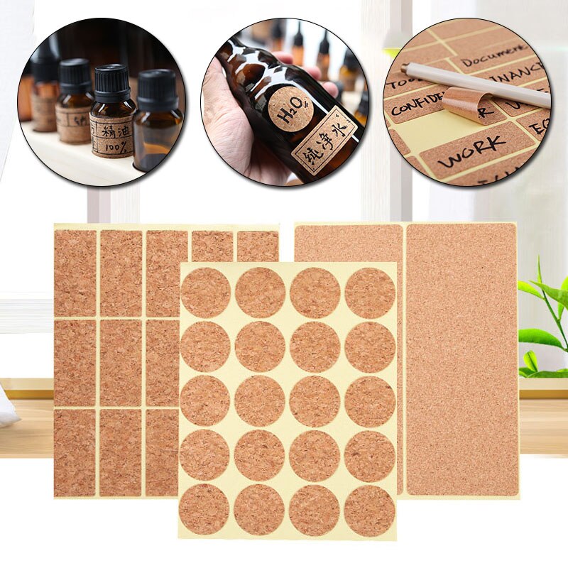 1Sets Wooden Labels Sticker Craft Kitchen Bottle Jars Organizer Labels Sticker Packaging Sealing Label Album Adhesive Sticker