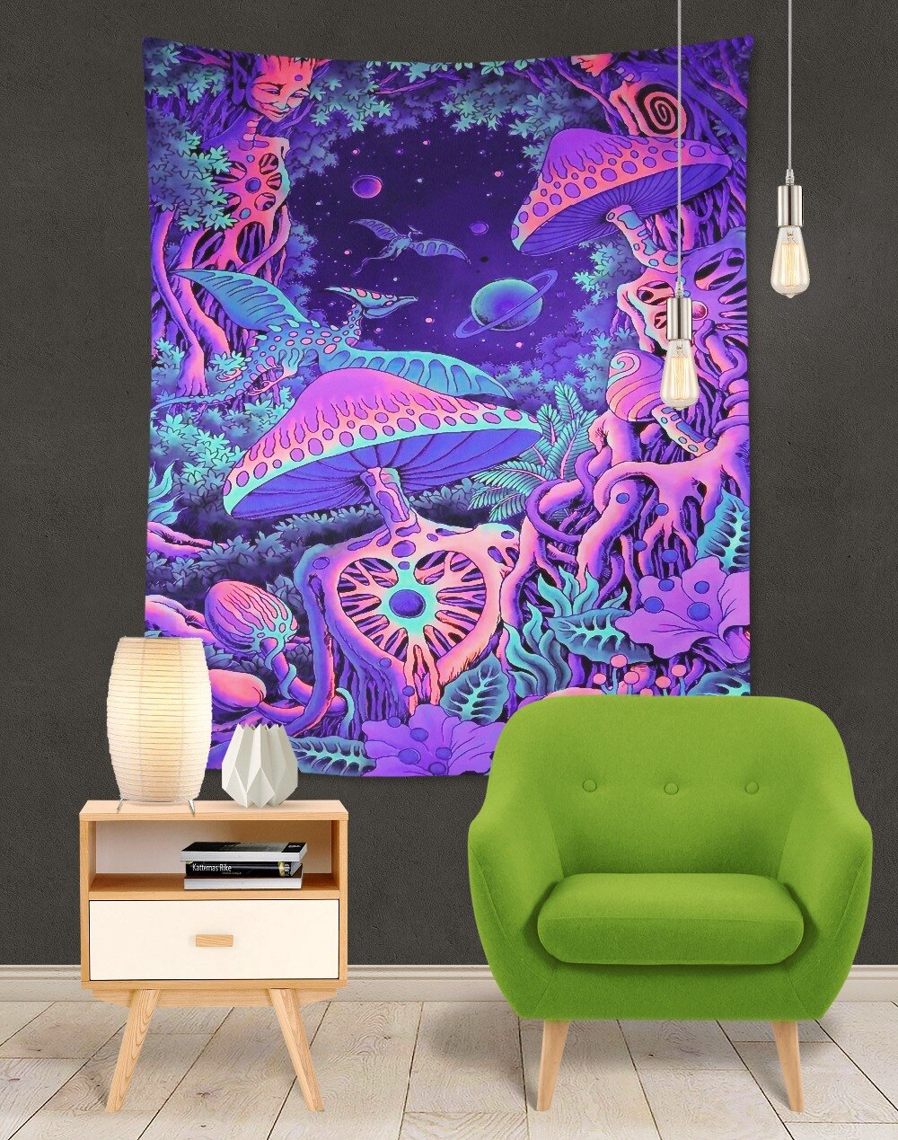 India Mandala Tapestry purple mushroom Wall Hanging Boho Decor Wall Cloth Tapestries Psychedelic Hippie Mandala Wall Carpet: 5