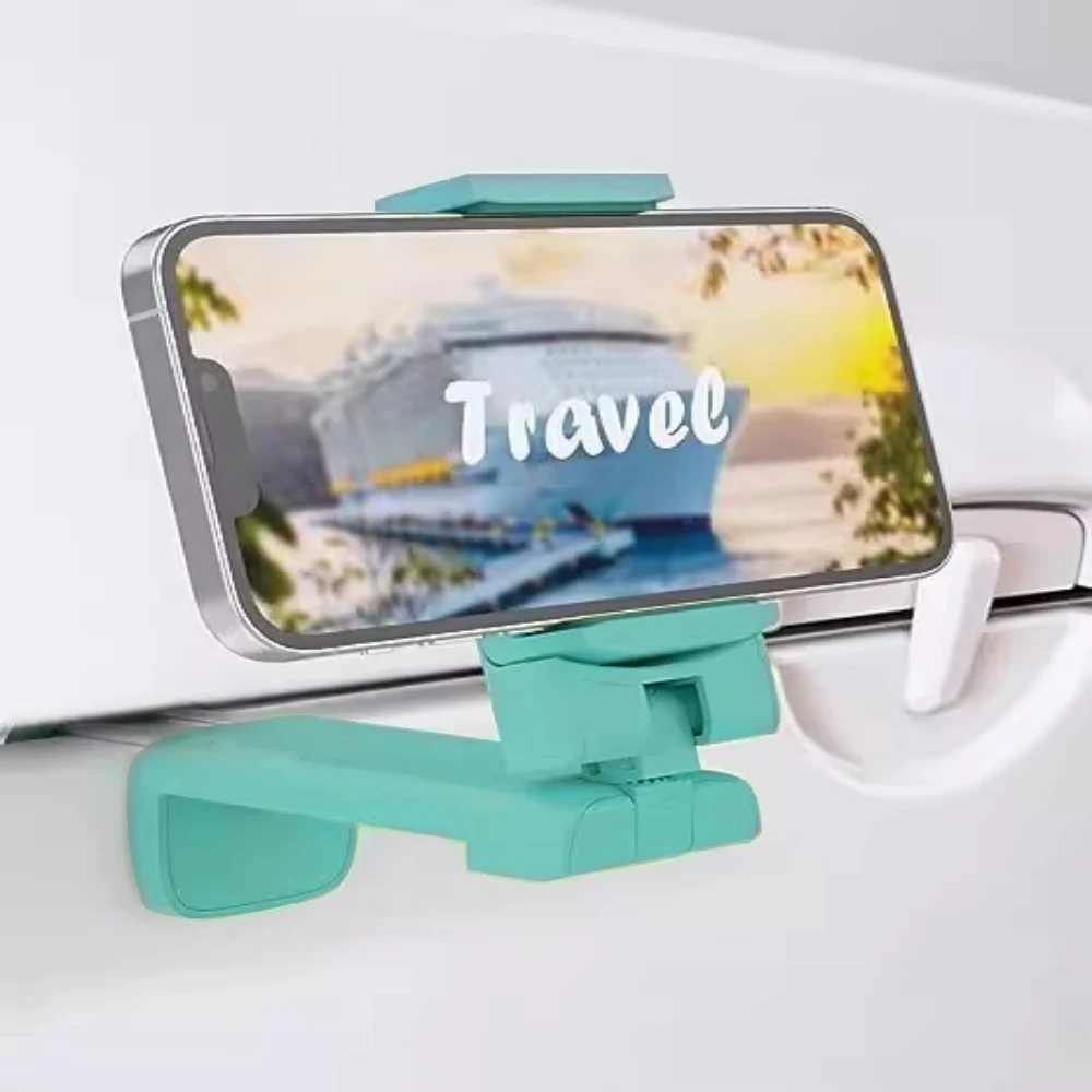 Justerbart telefonstativ fly mobiltelefonholder til reise selfie roterende skrivebordsklemme bærbar sammenleggbar krok universalfeste: Rød