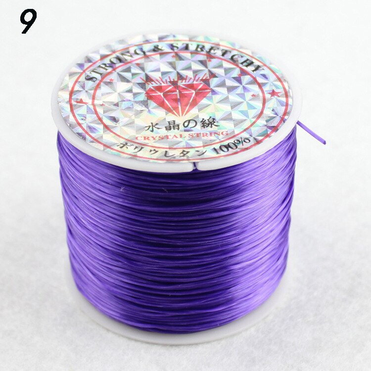 60 M Colorful Flexible Rope DIY Crystal Beading Stretch Cord Elastic Line Beadwork Wire Thread Jewelry Making 21 colors wire: PURPLE