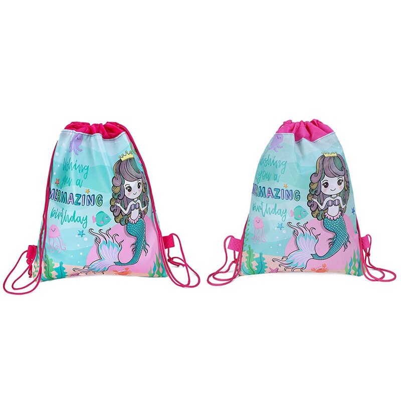 Offre spéciale sac de cordon de sirène pour les filles voyage paquet de rangement bande dessinée école sacs à dos enfants directe de couleur aléatoire