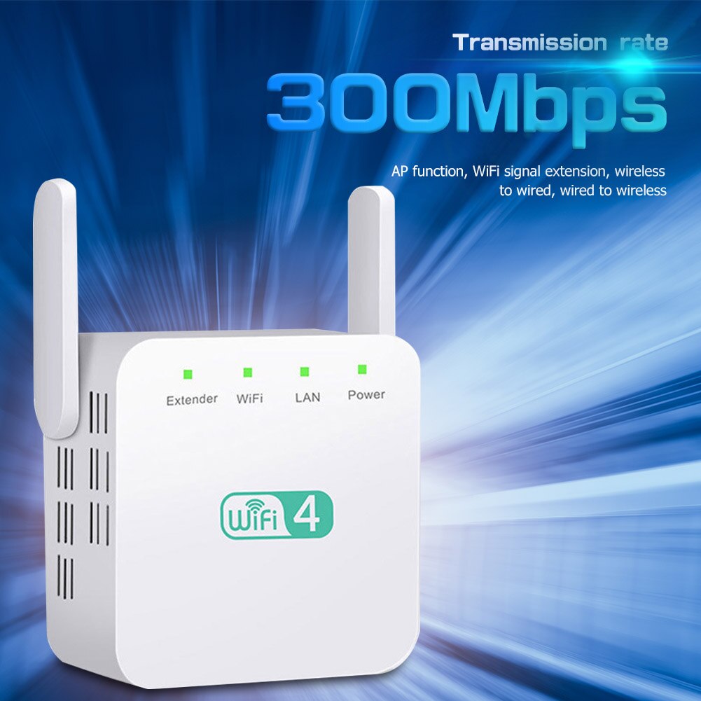 WD-611U 2.4GHz WiFi Booster 300Mbps Wi-Fi Range Extender WiFi Signal Repeater AP Antenna Signal Booster Access Point