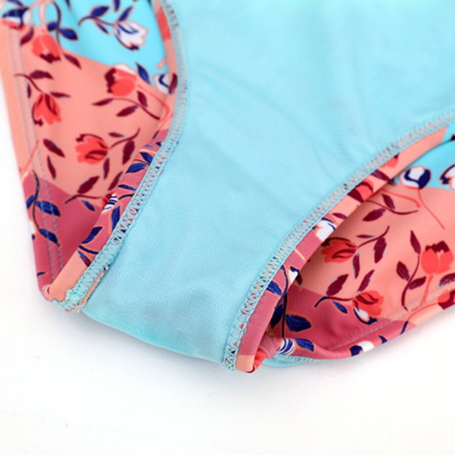 Halter Top Girl One Piece Swimsuit Print Children's Swimwear 7-14Y Teenage Girls Bathing Suit Monokini Swimming Beachwear