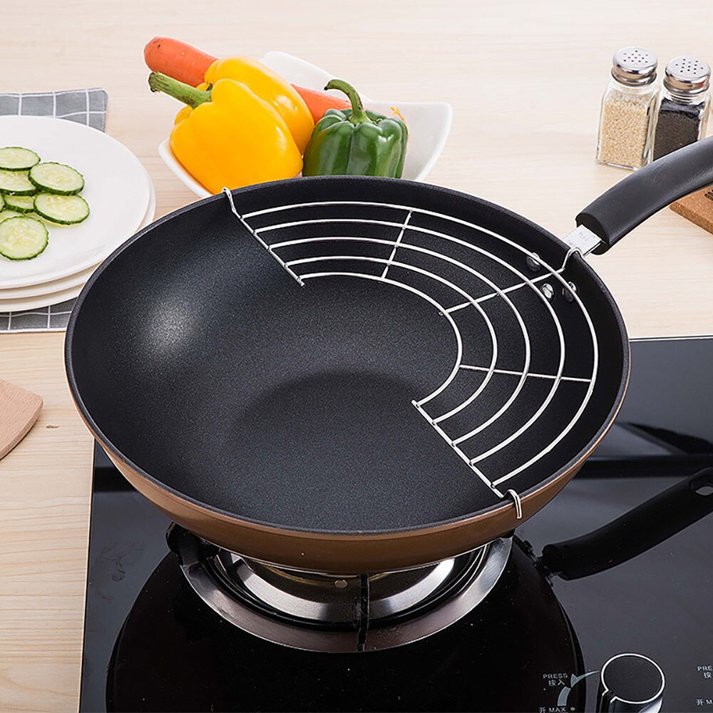 1 pcs S/L Semi-circular Oil Drain Rack Kitchen Frying Pan French Fries Fried Chicken Leg Meatballs Cooking Oil Filter Holder