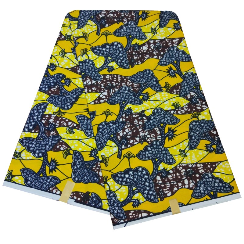 Ankara tyger gul 100%  polyester batik vax för brudklänning afrikanskt tryck tissu vax tyg 6 yards/styck: Default Title