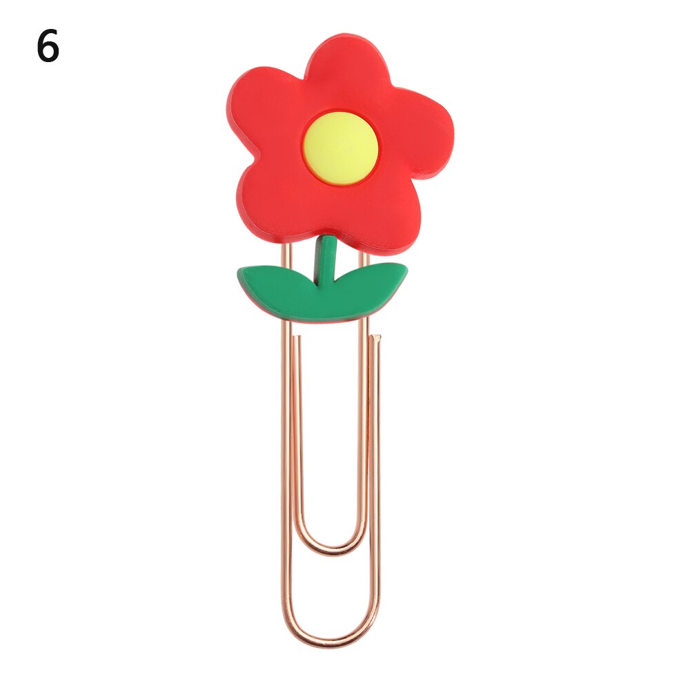 Animals Flower Paper Clips Bookmarks Kids Cute Book Mark Paper Clips Desk Organizer Stationery Office School Supply: 6