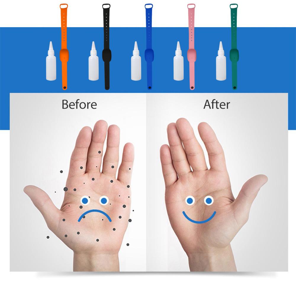 10ML Wearable Portable Refillable Bottles Wristband Hand Dispenser Soap Bracelet Refillable Bottles Hand Sanitizer Dispenser