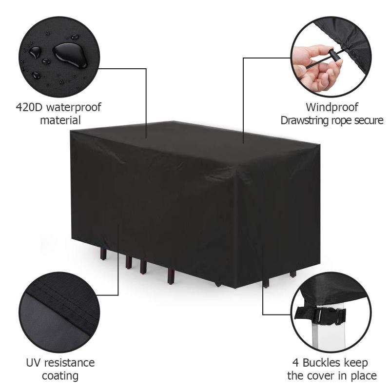 Fundas de muebles para exterior cubierta impermeable a prueba de polvo jardín mueble de cubo cubierta 420D tela Oxford protección de cubo de ratán